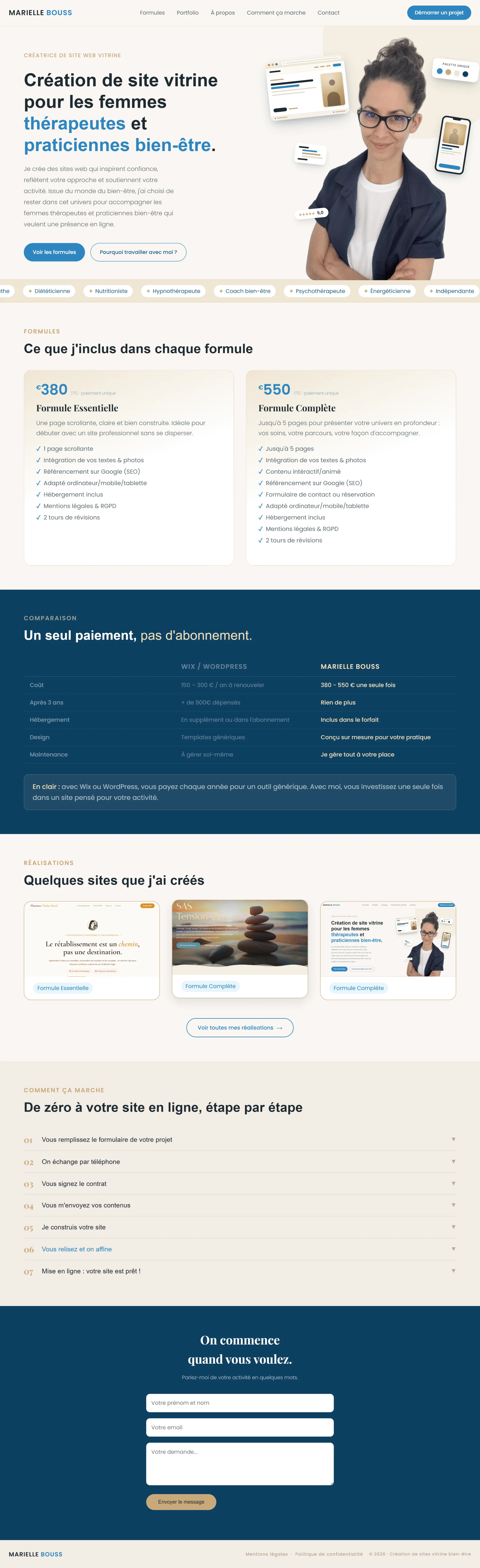 Site vitrine créatrice de site